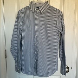 Old Navy Men's Blue Striped Dress Shirt